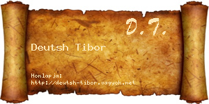 Deutsh Tibor névjegykártya